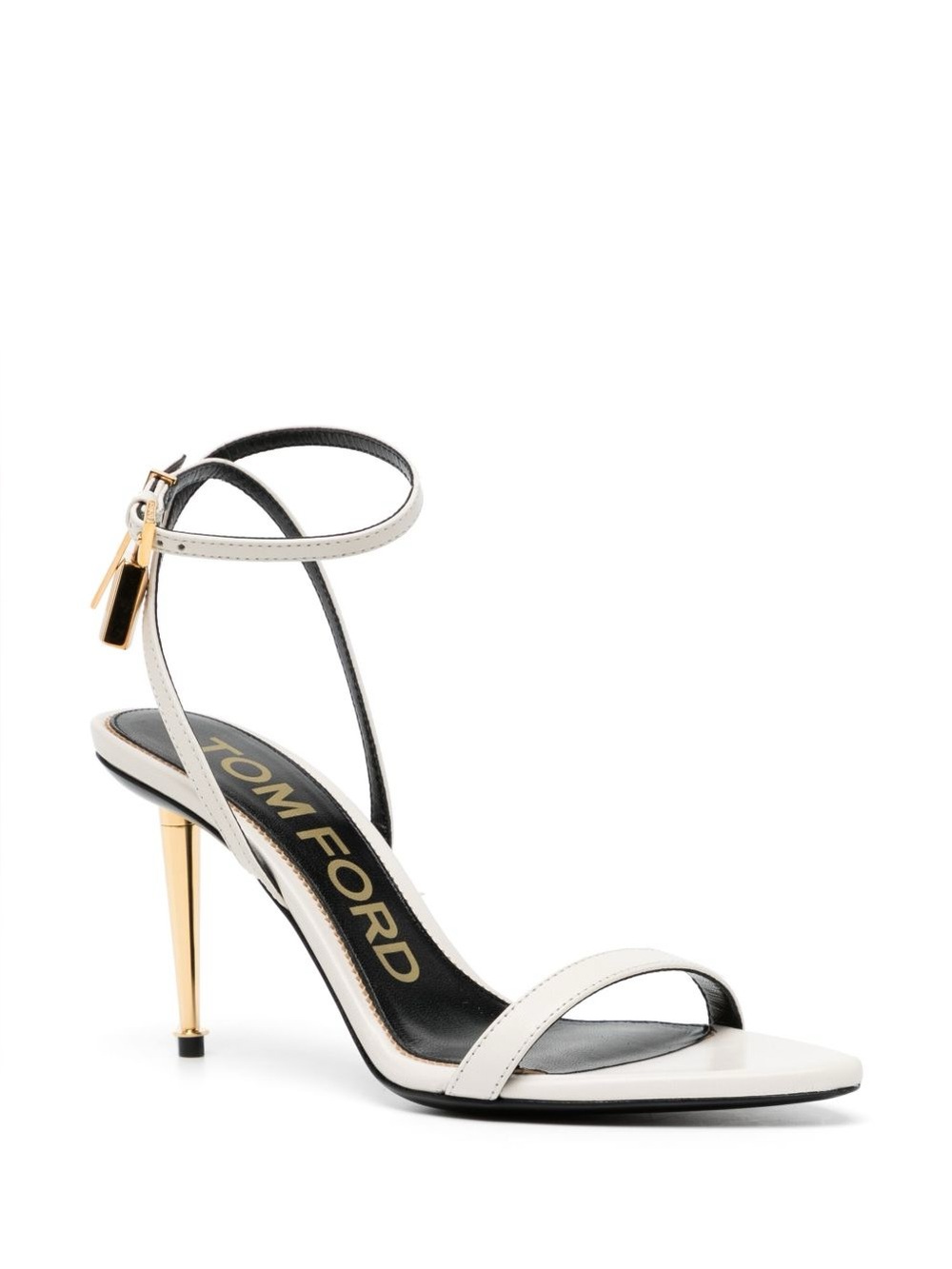 TOM FORD Ankle-Strap Padlock Mid-Heel Sandals